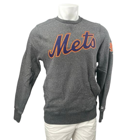 New Era New Yor Mets MLB Men's Gray Crewneck Long Sleeve Sweatshirt Top Size M - Picture 1 of 5